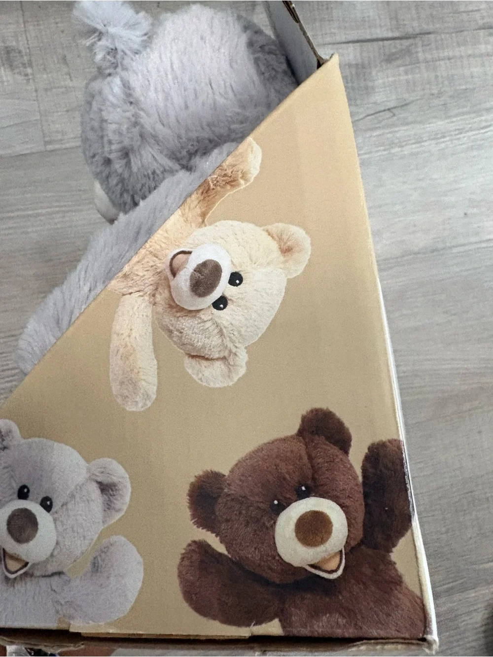 3-Pack Plush Bear Dog Toys - Cream, Brown & Gray DS Brand New!